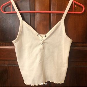 American Eagle Outfitters cream crop top